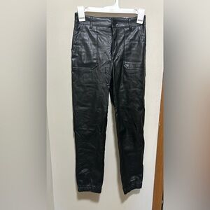 Kendall & Kylie Black Faux Leather Joggers